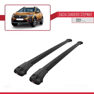 Dacia Sandero Stepway 2021 ile uyumlu ACE-1 Ara Atkı Tavan Barı SİYAH thumb 3