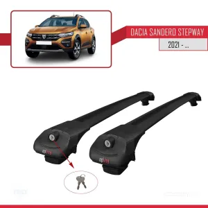 Dacia Sandero Stepway 2021 ile uyumlu ACE-1 Ara Atkı Tavan Barı SİYAH thumb 4