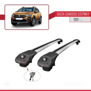 Dacia Sandero Stepway 2021 ile uyumlu ACE-1 Ara Atkı Tavan Barı GRİ thumb 4