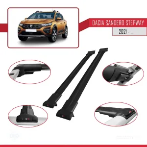 Dacia Sandero STEPWAY 2021 FLY Model Ara Atkı Tavan Barı SİYAH thumb 5