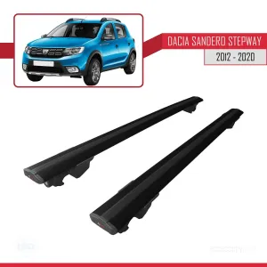 Dacia Sandero STEPWAY 2012-2020 Arası ile uyumlu HOOK Model Anahtar Kilitli Ara Atkı Tavan Barı SİYAH thumb 4