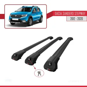 Dacia Sandero STEPWAY 2012-2020 Arası ile uyumlu ACE-1 Ara Atkı Tavan Barı SİYAH 3 ADET BAR thumb 4