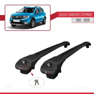 Dacia Sandero Stepway 2012-2020 Arası ile uyumlu ACE-1 Ara Atkı Tavan Barı SİYAH thumb 4
