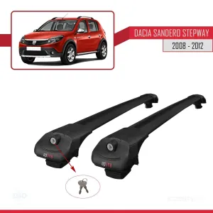 Dacia Sandero Stepway 2008-2012 Arası ile uyumlu ACE-1 Ara Atkı Tavan Barı SİYAH thumb 5
