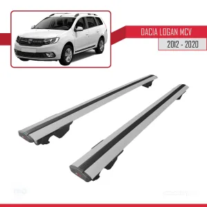 Dacia Logan MCV 2012-2020 Arası ile uyumlu HOOK Model Anahtar Kilitli Ara Atkı Tavan Barı GRİ thumb 4