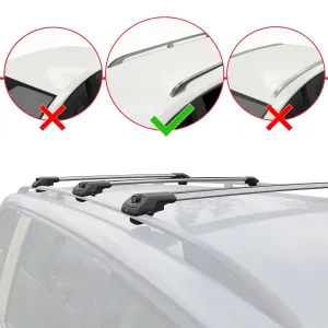 Dacia Logan MCV 2012-2020 Arası ile uyumlu ACE-1 Ara Atkı Tavan Barı GRİ 3 ADET BAR thumb 2
