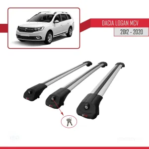 Dacia Logan MCV 2012-2020 Arası ile uyumlu ACE-1 Ara Atkı Tavan Barı GRİ 3 ADET BAR thumb 4