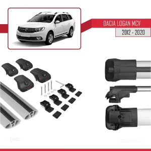 Dacia Logan MCV 2012-2020 Arası ile uyumlu ACE-1 Ara Atkı Tavan Barı GRİ thumb 5