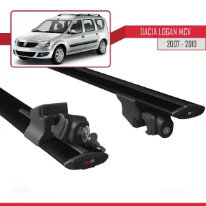 Dacia Logan MCV 2007-2013 Arası ile uyumlu HOOK Model Anahtar Kilitli Ara Atkı Tavan Barı SİYAH thumb 5