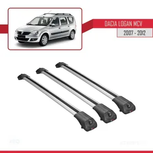 Dacia Logan MCV 2007-2012 Arası ile uyumlu ACE-1 Ara Atkı Tavan Barı GRİ 3 ADET BAR thumb 3