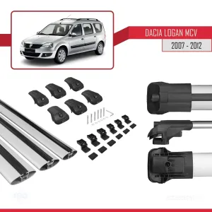 Dacia Logan MCV 2007-2012 Arası ile uyumlu ACE-1 Ara Atkı Tavan Barı GRİ 3 ADET BAR thumb 5