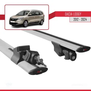 Dacia Lodgy 2012 ve Sonrası ile uyumlu HOOK Model Anahtar Kilitli Ara Atkı Tavan Barı GRİ thumb 5