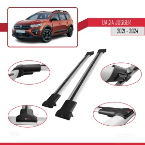 Dacia Jogger 2021 ve Sonrası ile Uyumlu FLY Model Ara Atkı Tavan Barı GRİ thumb 5