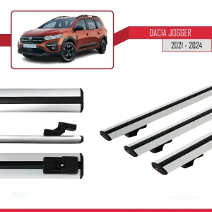 Dacia Jogger 2021 ve Sonrası ile uyumlu Basic Model Ara Atkı Tavan Barı GRİ 3 ADET thumb 5