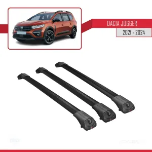 Dacia Jogger 2021 ve Sonrası ile uyumlu ACE-1 Ara Atkı Tavan Barı SİYAH 3 ADET BAR thumb 3
