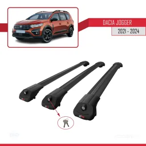Dacia Jogger 2021 ve Sonrası ile uyumlu ACE-1 Ara Atkı Tavan Barı SİYAH 3 ADET BAR thumb 4
