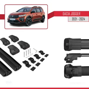 Dacia Jogger 2021 ve Sonrası ile uyumlu ACE-1 Ara Atkı Tavan Barı SİYAH thumb 5