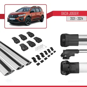 Dacia Jogger 2021 ve Sonrası ile uyumlu ACE-1 Ara Atkı Tavan Barı GRİ 3 ADET BAR thumb 5