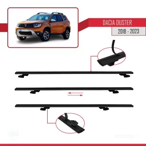 Dacia Duster 2018-2023 Arası ile uyumlu Basic Model Ara Atkı Tavan Barı SİYAH 3 ADET thumb 5