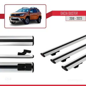 Dacia Duster 2018-2023 Arası ile uyumlu Basic Model Ara Atkı Tavan Barı GRİ 3 ADET thumb 3