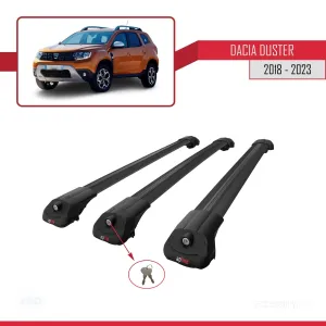 Dacia Duster 2018-2023 Arası ile uyumlu ACE-1 Ara Atkı Tavan Barı SİYAH 3 ADET BAR thumb 4