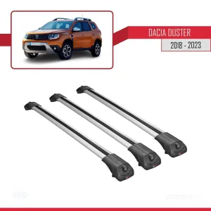Dacia Duster 2018-2023 Arası ile uyumlu ACE-1 Ara Atkı Tavan Barı GRİ 3 ADET BAR thumb 3