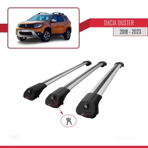 Dacia Duster 2018-2023 Arası ile uyumlu ACE-1 Ara Atkı Tavan Barı GRİ 3 ADET BAR thumb 4