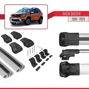 Dacia Duster 2018-2023 Arası ile uyumlu ACE-1 Ara Atkı Tavan Barı GRİ thumb 5