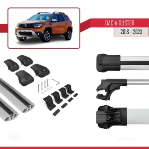 Dacia Duster 2018-2023 Arası ile uyumlu ACE-1 Ara Atkı Tavan Barı GRİ thumb 5