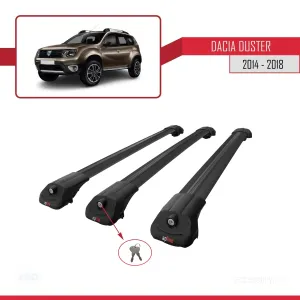 Dacia Duster 2014-2018 Arası ile uyumlu ACE-1 Ara Atkı Tavan Barı SİYAH 3 ADET BAR thumb 4
