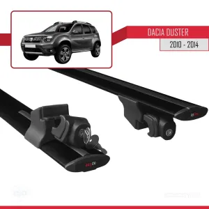 Dacia Duster 2010-2013 Arası ile uyumlu HOOK Model Anahtar Kilitli Ara Atkı Tavan Barı SİYAH thumb 5