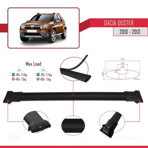 Dacia Duster 2010-2013 Arası ile uyumlu FLY Model Ara Atkı Tavan Barı SİYAH thumb 4
