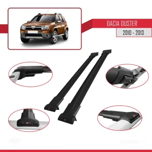 Dacia Duster 2010-2013 Arası ile uyumlu FLY Model Ara Atkı Tavan Barı SİYAH thumb 5
