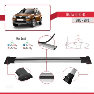 Dacia Duster 2010-2013 Arası ile uyumlu FLY Model Ara Atkı Tavan Barı GRİ thumb 4