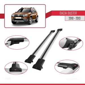 Dacia Duster 2010-2013 Arası ile uyumlu FLY Model Ara Atkı Tavan Barı GRİ thumb 5