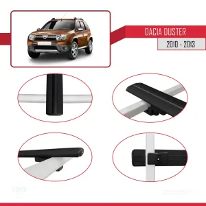 Dacia Duster 2010-2013 Arası ile uyumlu Basic Model Ara Atkı Tavan Barı SİYAH 3 ADET thumb 4