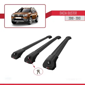 Dacia Duster 2010-2013 Arası ile uyumlu ACE-1 Ara Atkı Tavan Barı SİYAH 3 ADET BAR thumb 4