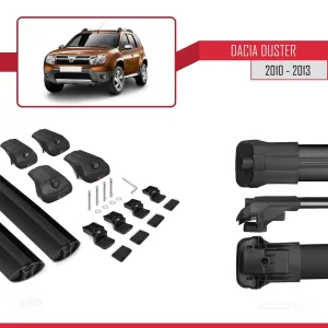 Dacia Duster 2010-2013 Arası ile uyumlu ACE-1 Ara Atkı Tavan Barı SİYAH thumb 5