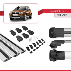 Dacia Duster 2010-2013 Arası ile uyumlu ACE-1 Ara Atkı Tavan Barı GRİ 3 ADET BAR thumb 5