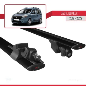 Dacia Dokker 2012 ve Sonrası ile uyumlu HOOK Model Anahtar Kilitli Ara Atkı Tavan Barı SİYAH thumb 5