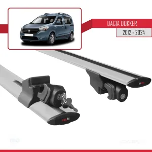 Dacia Dokker 2012 ve Sonrası ile uyumlu HOOK Model Anahtar Kilitli Ara Atkı Tavan Barı GRİ thumb 5