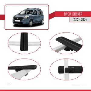 Dacia Dokker 2012 ve Sonrası ile uyumlu Basic Model Ara Atkı Tavan Barı SİYAH 3 ADET thumb 4