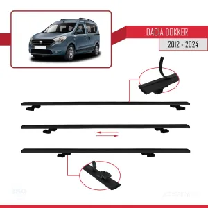 Dacia Dokker 2012 ve Sonrası ile uyumlu Basic Model Ara Atkı Tavan Barı SİYAH 3 ADET thumb 5