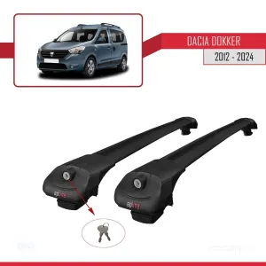 Dacia Dokker 2012 ve Sonrası ile uyumlu ACE-1 Ara Atkı Tavan Barı SİYAH thumb 5