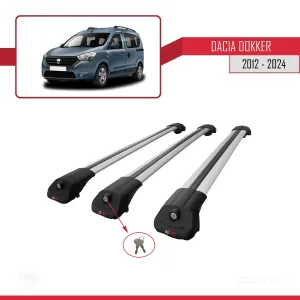 Dacia Dokker 2012 ve Sonrası ile uyumlu ACE-1 Ara Atkı Tavan Barı GRİ 3 ADET BAR thumb 5