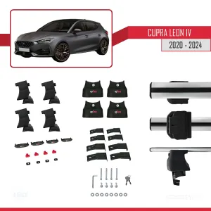 Cupra Leon IV (MK4) 2020 ve Sonrası ile uyumlu ACE-4 Ara Atkı Tavan Barı GRİ thumb 5