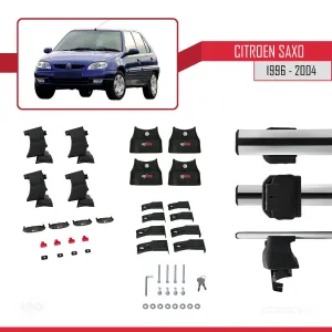 Citroen Saxo 1996-2004 Arası ile uyumlu ACE-4 Ara Atkı Tavan Barı GRİ thumb 4