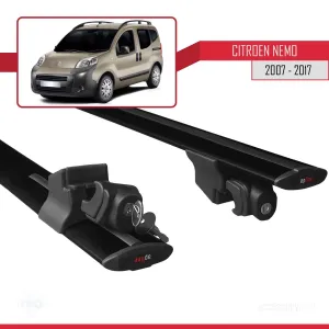 Citroen Nemo 2007-2017 Arası ile Uyumlu HOOK Model Anahtar Kilitli Ara Atkı Tavan Barı SİYAH thumb 5