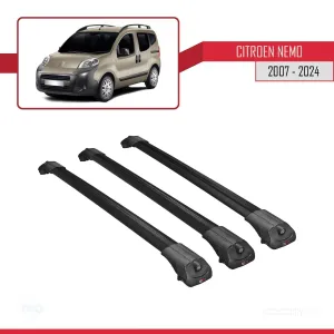 Citroen Nemo 2007 ve Sonrası ile uyumlu ACE-1 Ara Atkı Tavan Barı SİYAH 3 ADET BAR thumb 3