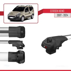 Citroen Nemo 2007 ve Sonrası ile uyumlu ACE-1 Ara Atkı Tavan Barı GRİ 4 ADET BAR thumb 5